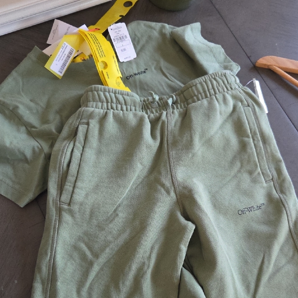 Off-White Kids Green Jogger Set